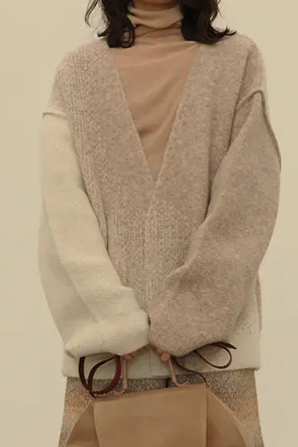 SWAYING/KNIT fleece V-neck cardigan SW202SZ53